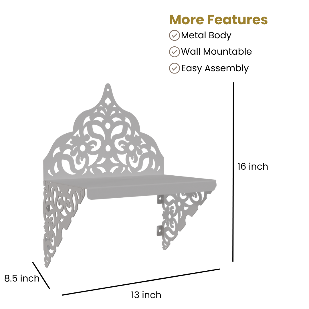 NIVED Metal Mandir | Glossy White