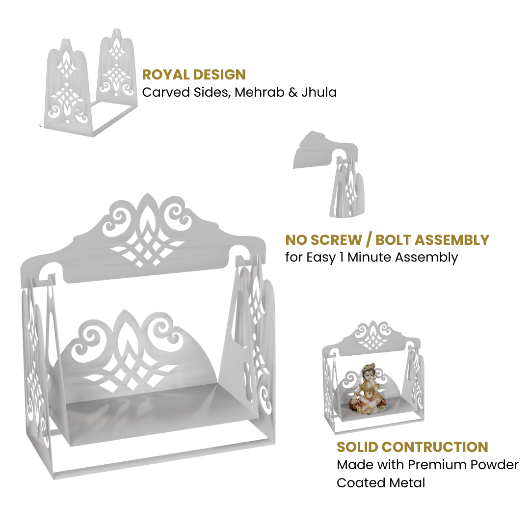 NIVED Metal Gopal Jhula | Glossy White