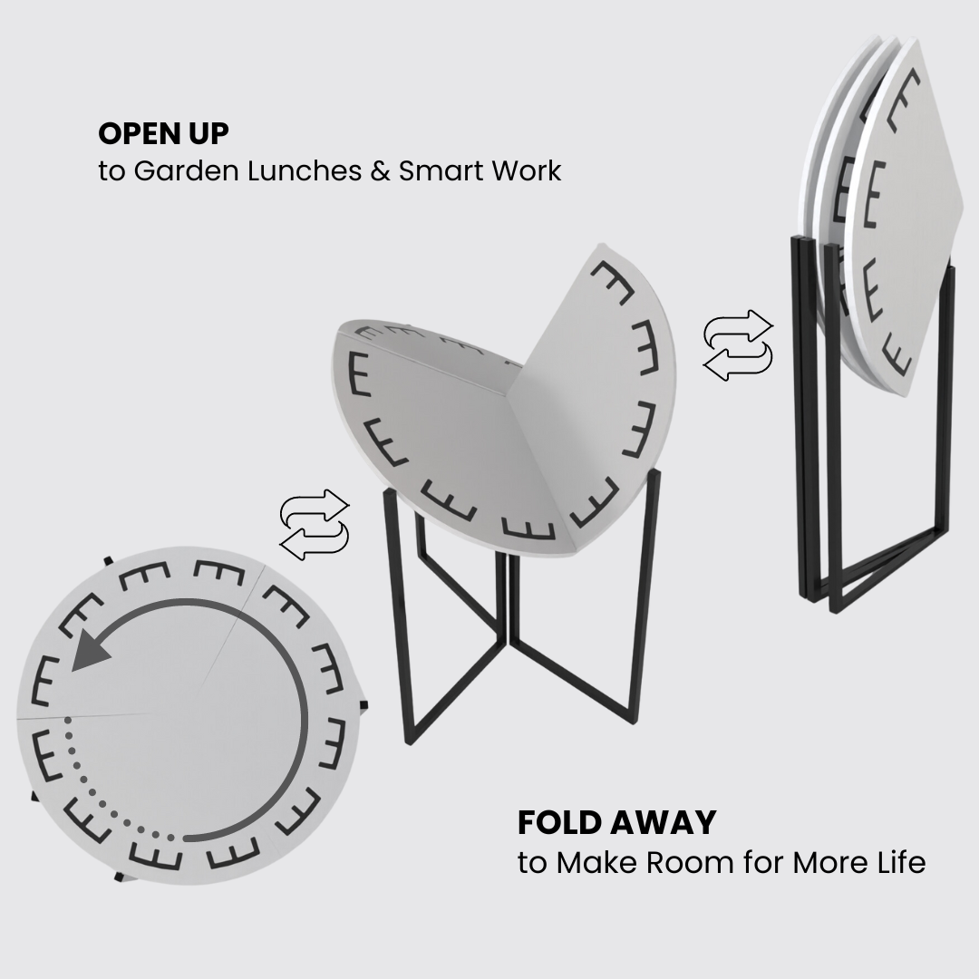 COGO Round Folding Table | 31.5 inch Wide | Matt White