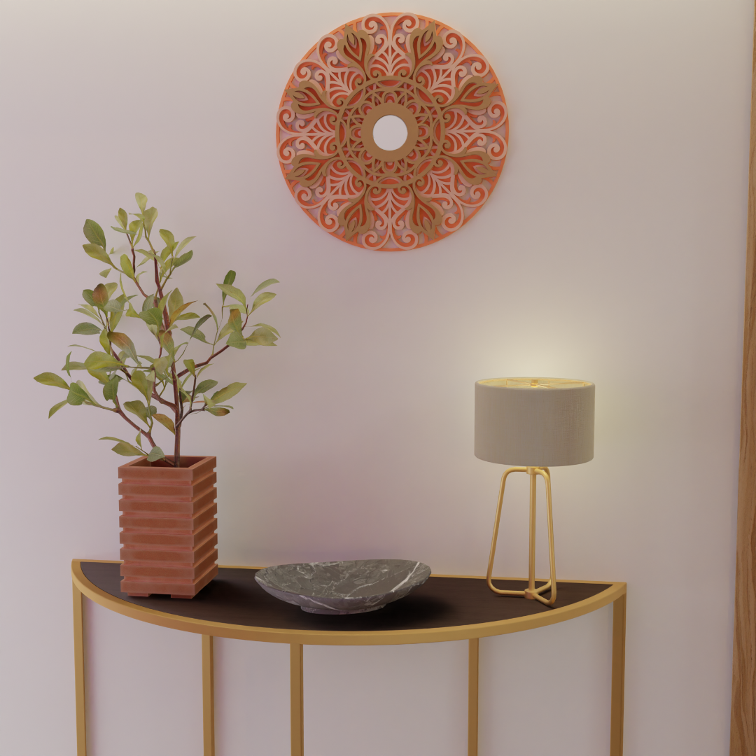 NIVED Decorative Mandala | 12 inch Wide | Orange-Peach-Brown