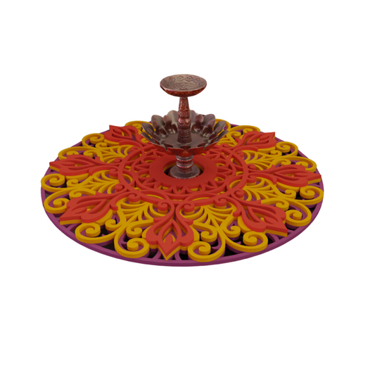 NIVED Decorative Mandala | 12 inch Wide | Purple-Yellow-Red