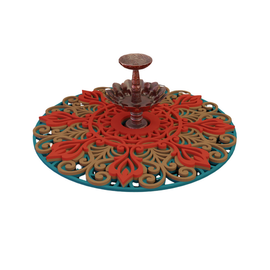 NIVED Decorative Mandala | 12 inch Wide | Reliance-Green-Brown-Red