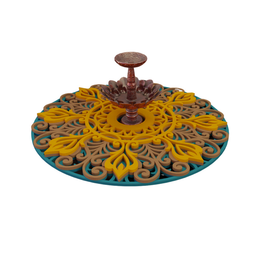 NIVED Decorative Mandala | 12 inch Wide | Reliance-Green-Brown-Yellow