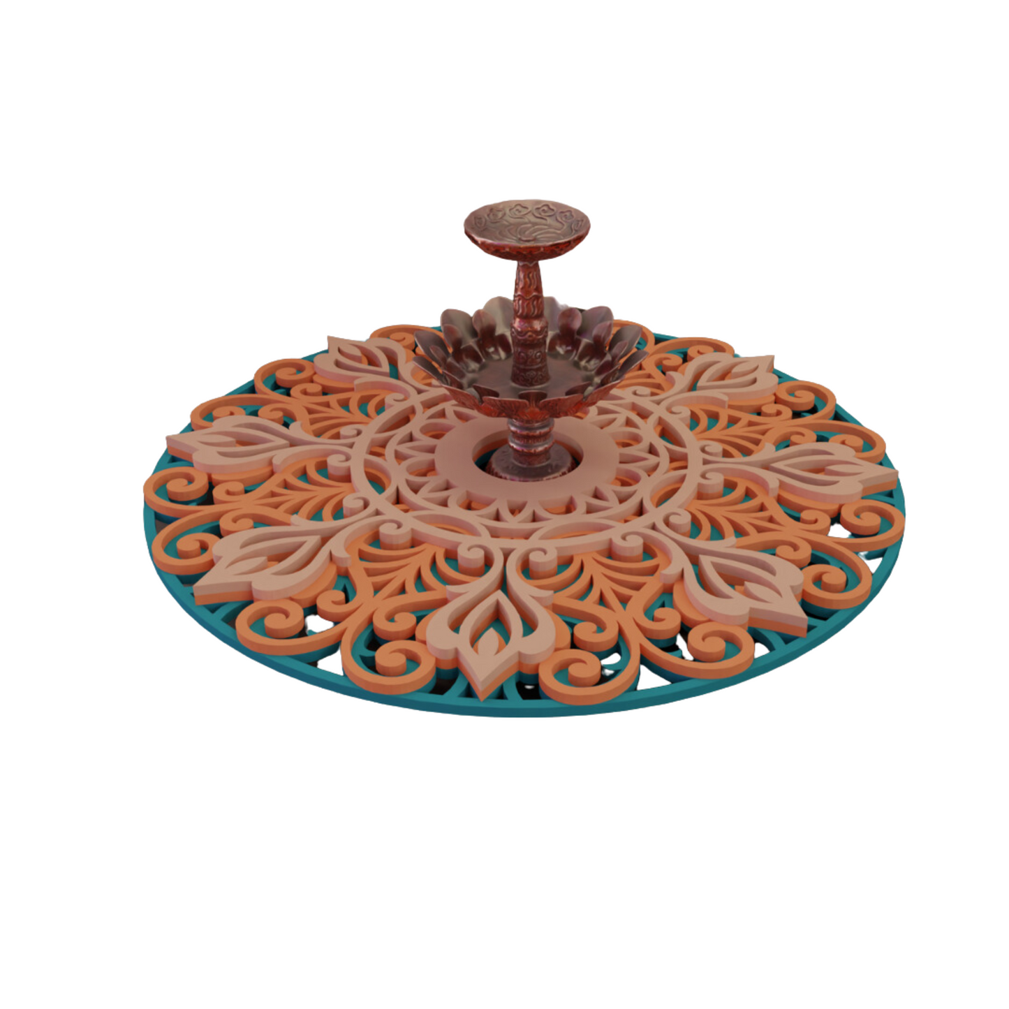 NIVED Decorative Mandala | 12 inch Wide | Reliance-Green-Orange-Peach