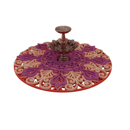 NIVED Decorative Mandala | 12 inch Wide | Red-Peach-Purple