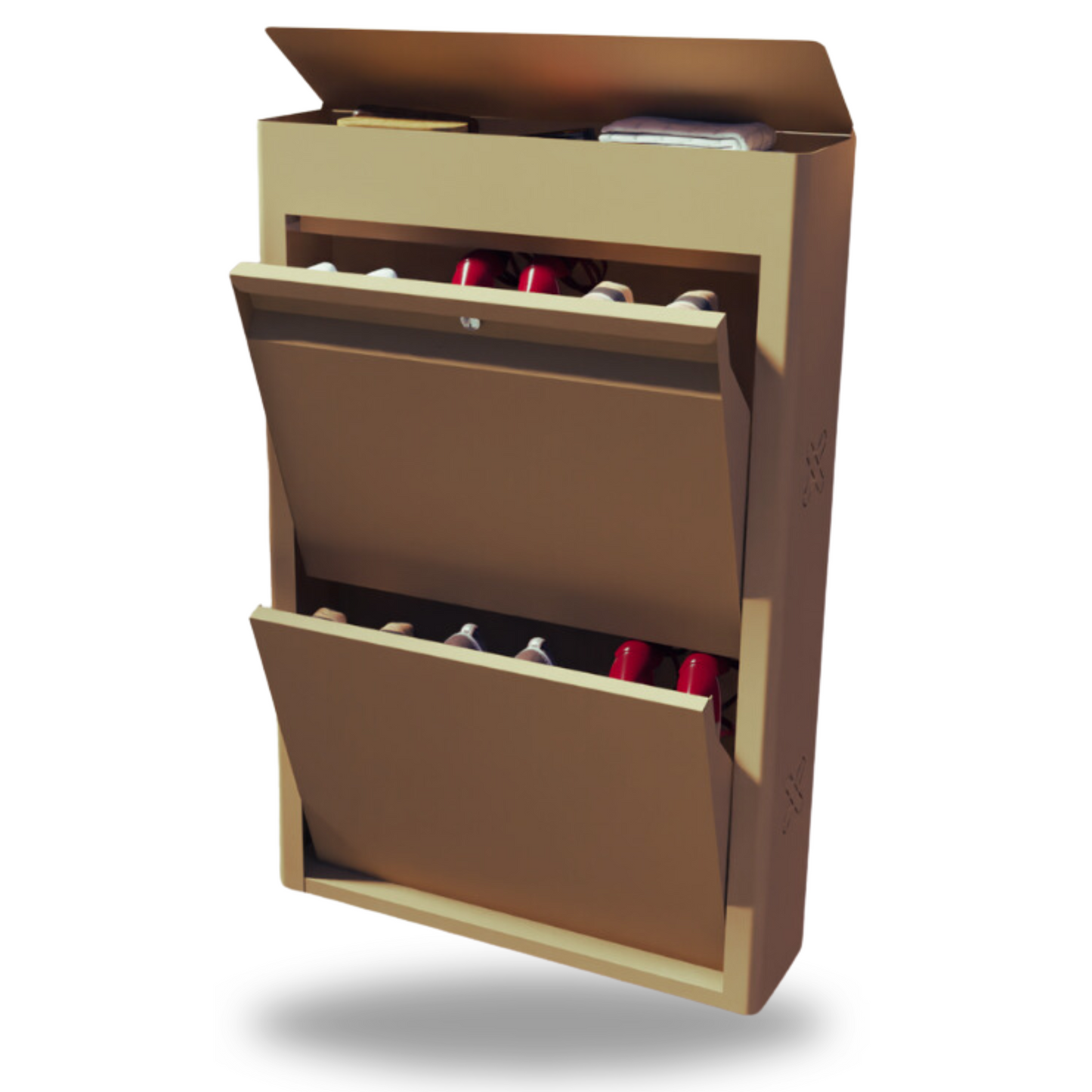 FREYA Metal Shoe Rack | 2 Door | 29 inch Wide | Colour: Matt Biscuit