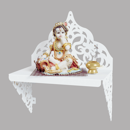 NIVED Metal Mandir | Glossy White