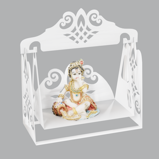 NIVED Metal Gopal Jhula | Glossy White