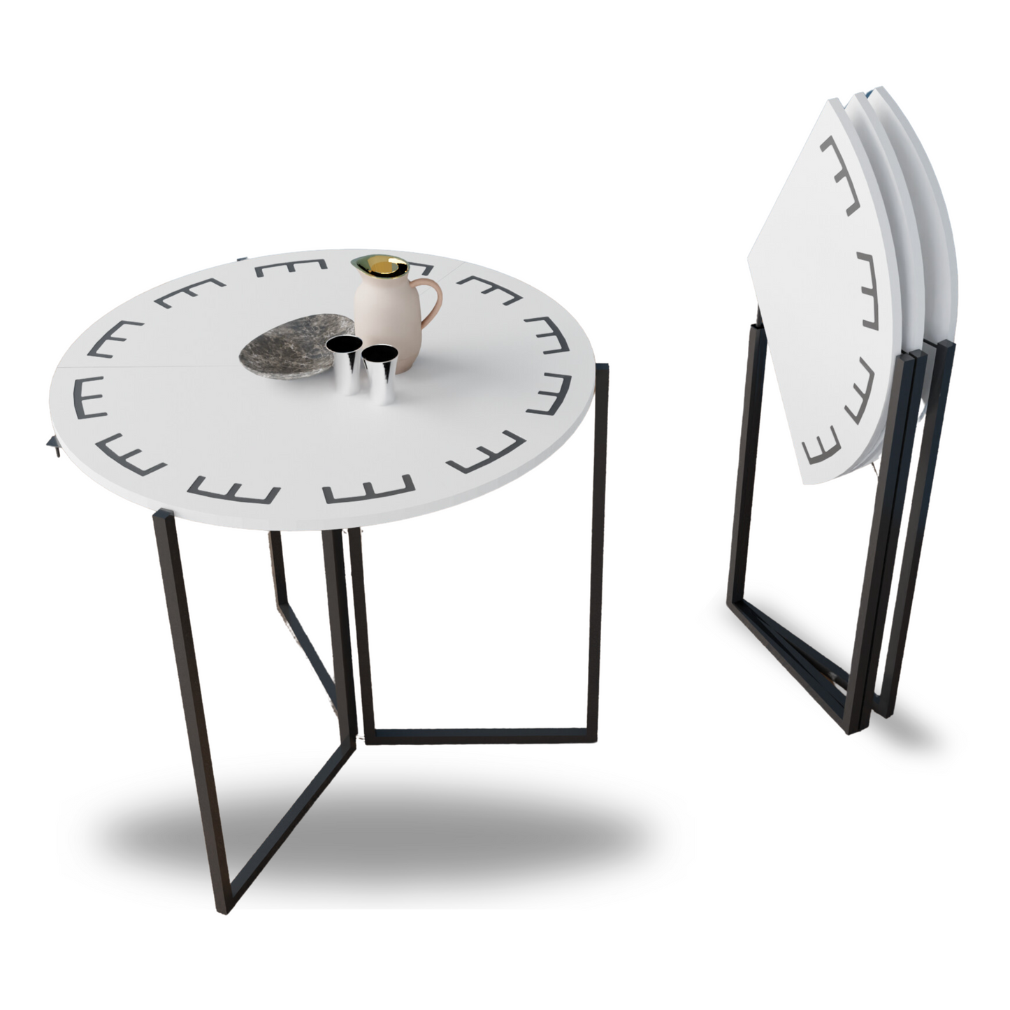 COGO Round Folding Table | 31.5 inch Wide | Matt White