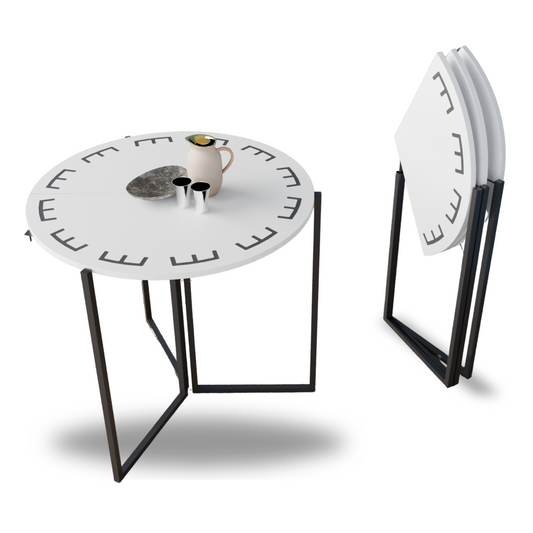 COGO Round Folding Table | 31.5 inch Wide | Matt White