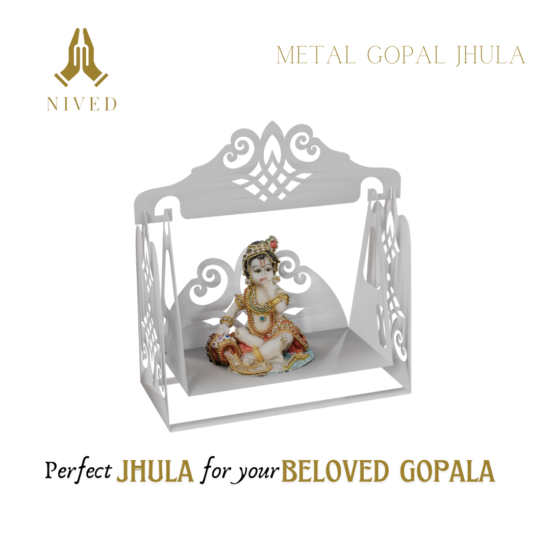NIVED Metal Gopal Jhula | Glossy White