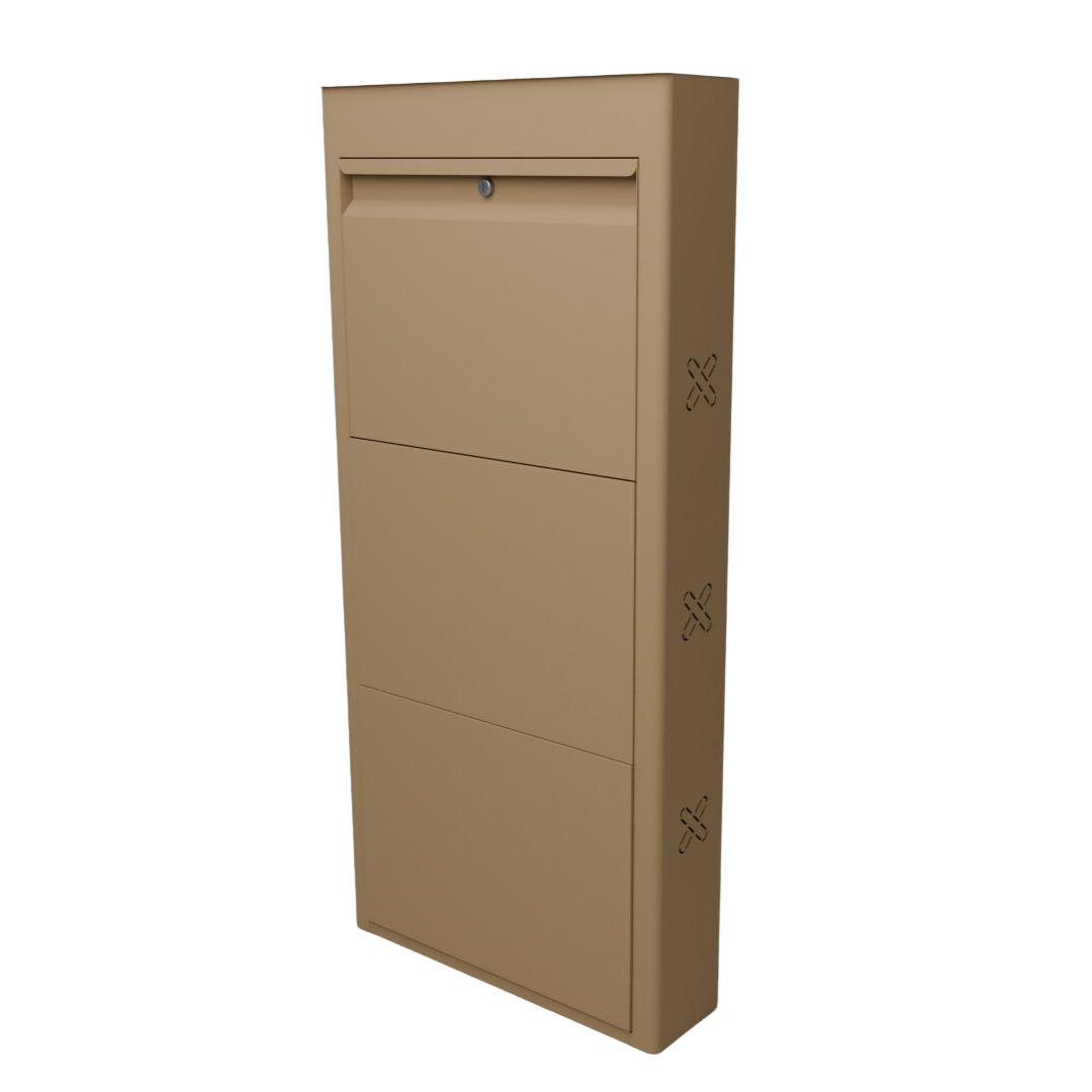 FREYA Metal Shoe Rack | 3 Door | 21 inch Wide | Colour: Matt Biscuit