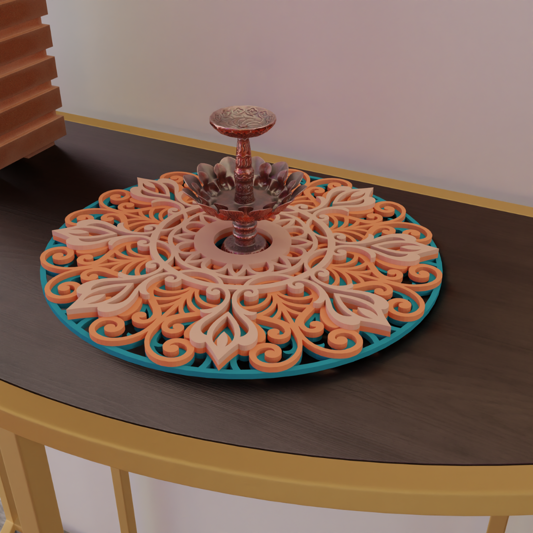 NIVED Decorative Mandala | 12 inch Wide | Reliance-Green-Orange-Peach