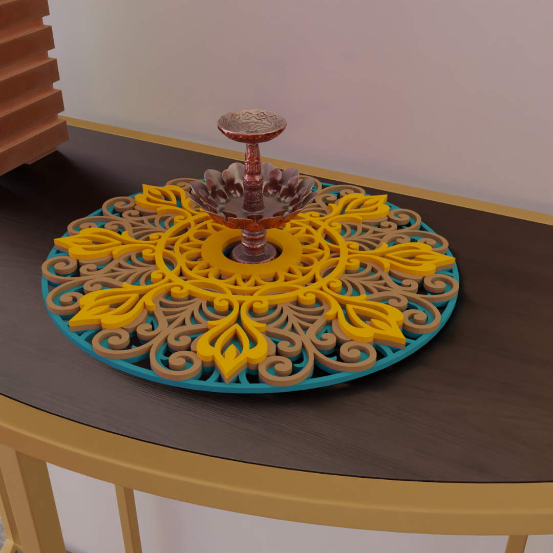 NIVED Decorative Mandala | 12 inch Wide | Reliance-Green-Brown-Yellow