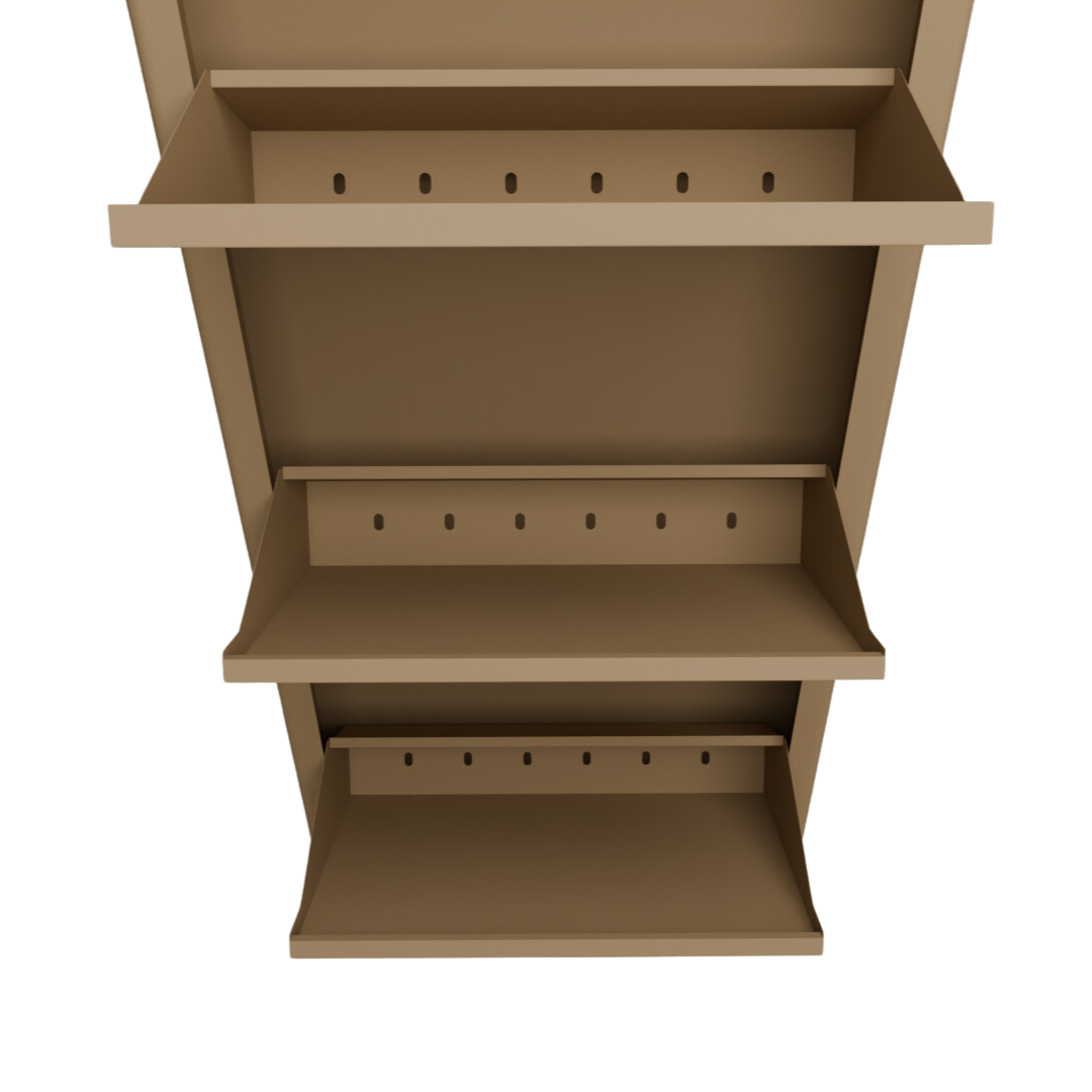 FREYA Metal Shoe Rack | 3 Door | 21 inch Wide | Colour: Matt Biscuit