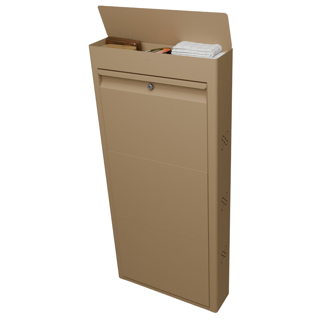 FREYA Metal Shoe Rack | 3 Door | 21 inch Wide | Colour: Matt Biscuit