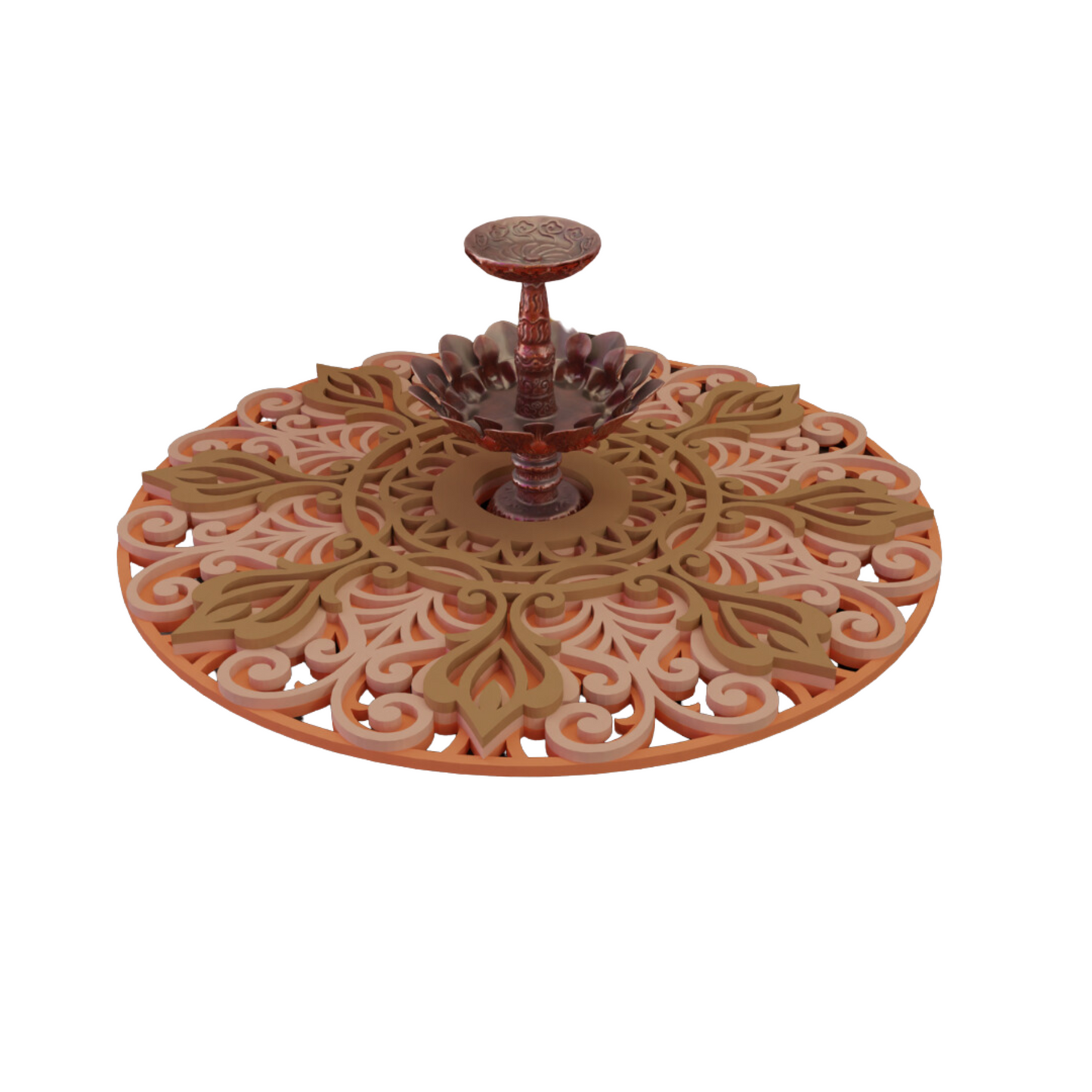 NIVED Decorative Mandala | 12 inch Wide | Orange-Peach-Brown