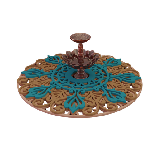 NIVED Decorative Mandala | 12 inch Wide | Peach-Brown-Reliance-Green